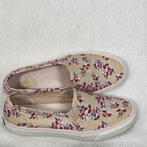 Keds Double Decker WF66530 Womens 6.5 Sneakers Tan Spring Floral Canvas Slip-On
